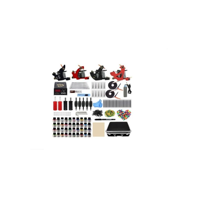 GENERICO - Kit Tatuaje Profesional 4 Máquinas 40 Tinta Agujas Accesorio