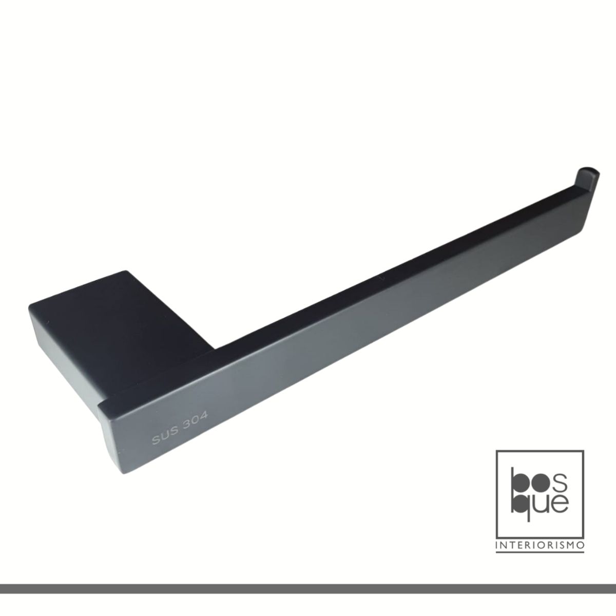 CASAS DEL BOSQUE - TOALLERO DE BARRA NEGRO MATTE