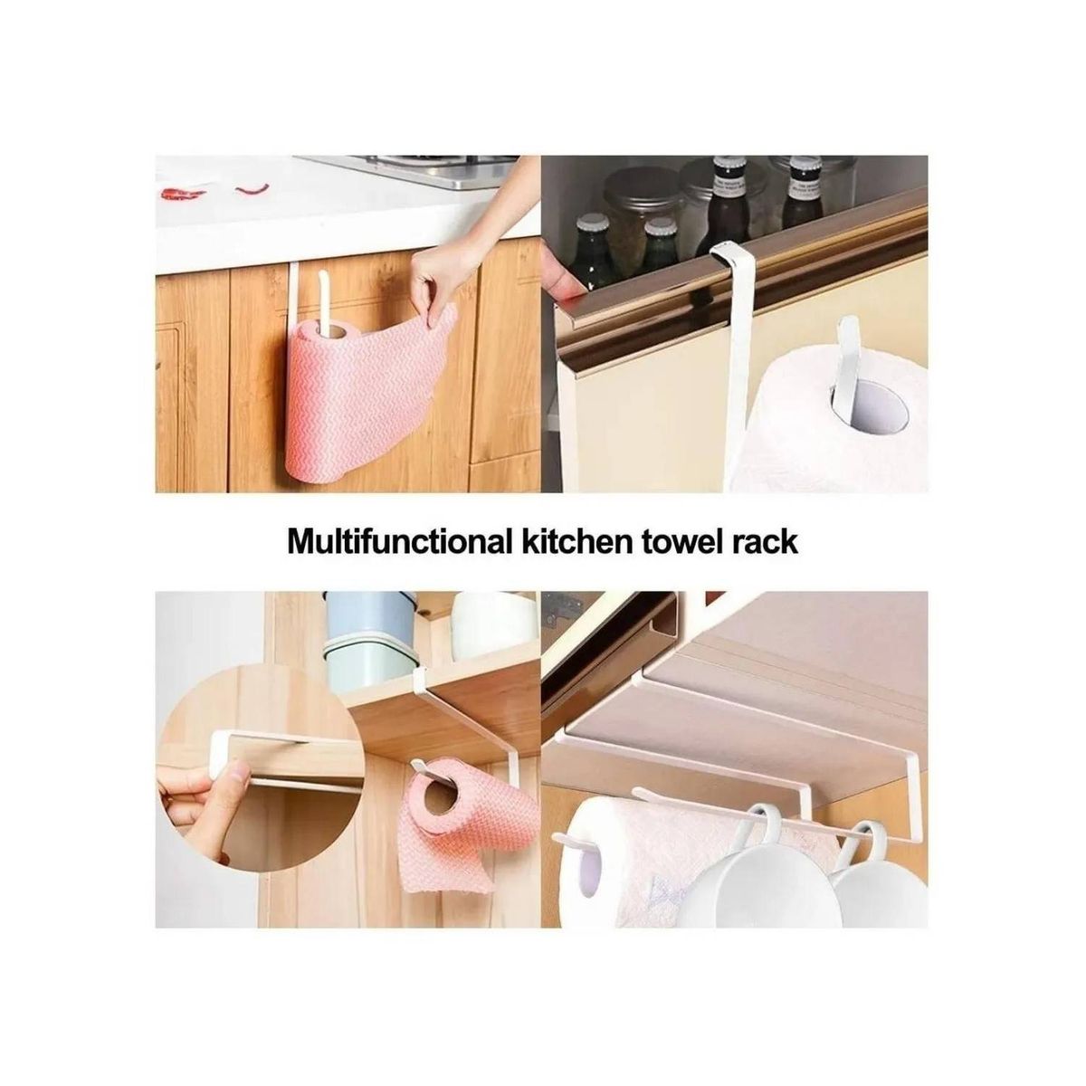 GENERICO - Soporte Metálico Porta Rollo Toalla Nova Alusa Film Cocina