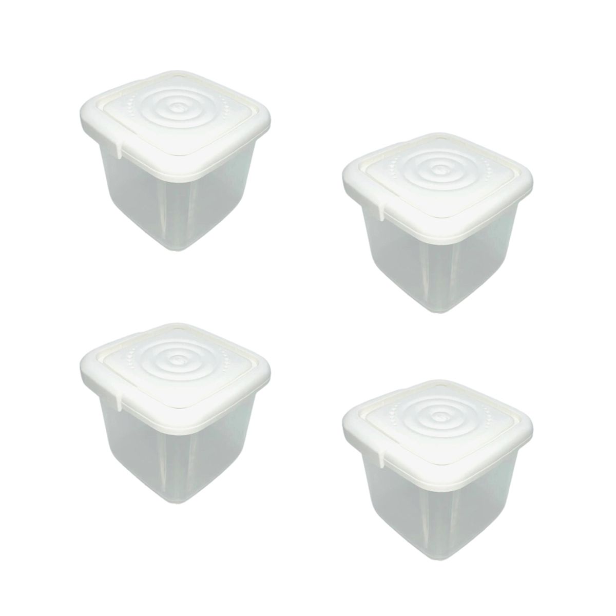 GENERICO - 4 Contenedores Alimentos frascos comida 0.6 Lt. 2443 Blanco.