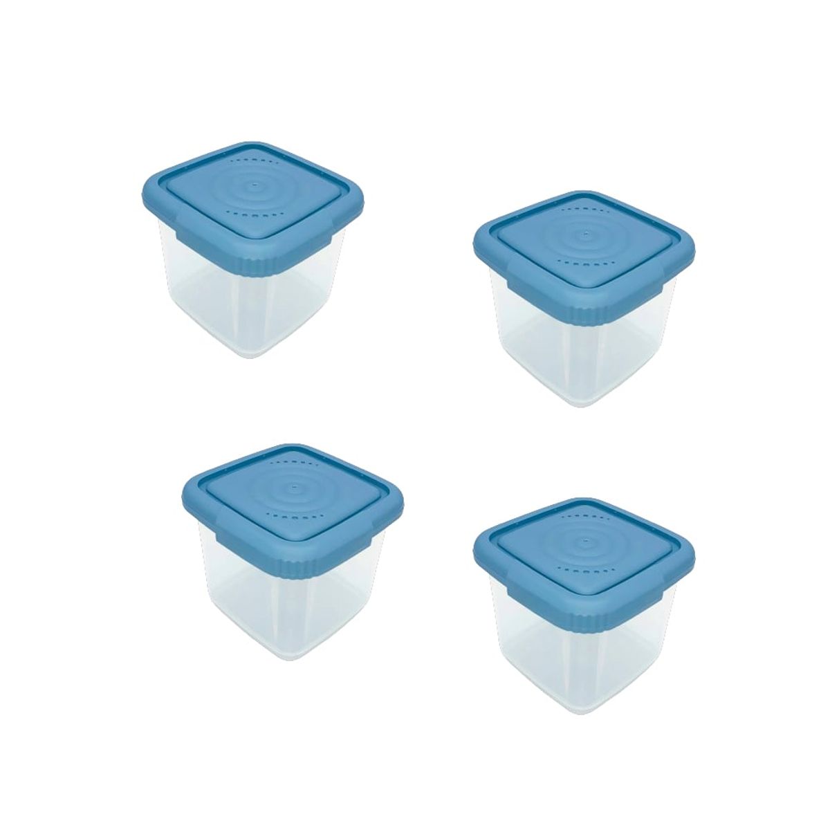 GENERICO - 4 Contenedores Alimentos frascos comida 0,6 Lt. 2443 Celeste.