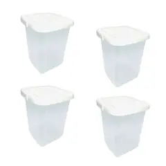 GENERICO - 4 Contenedores Alimentos frascos comida 0.9 Lt. 2444 Blanco.