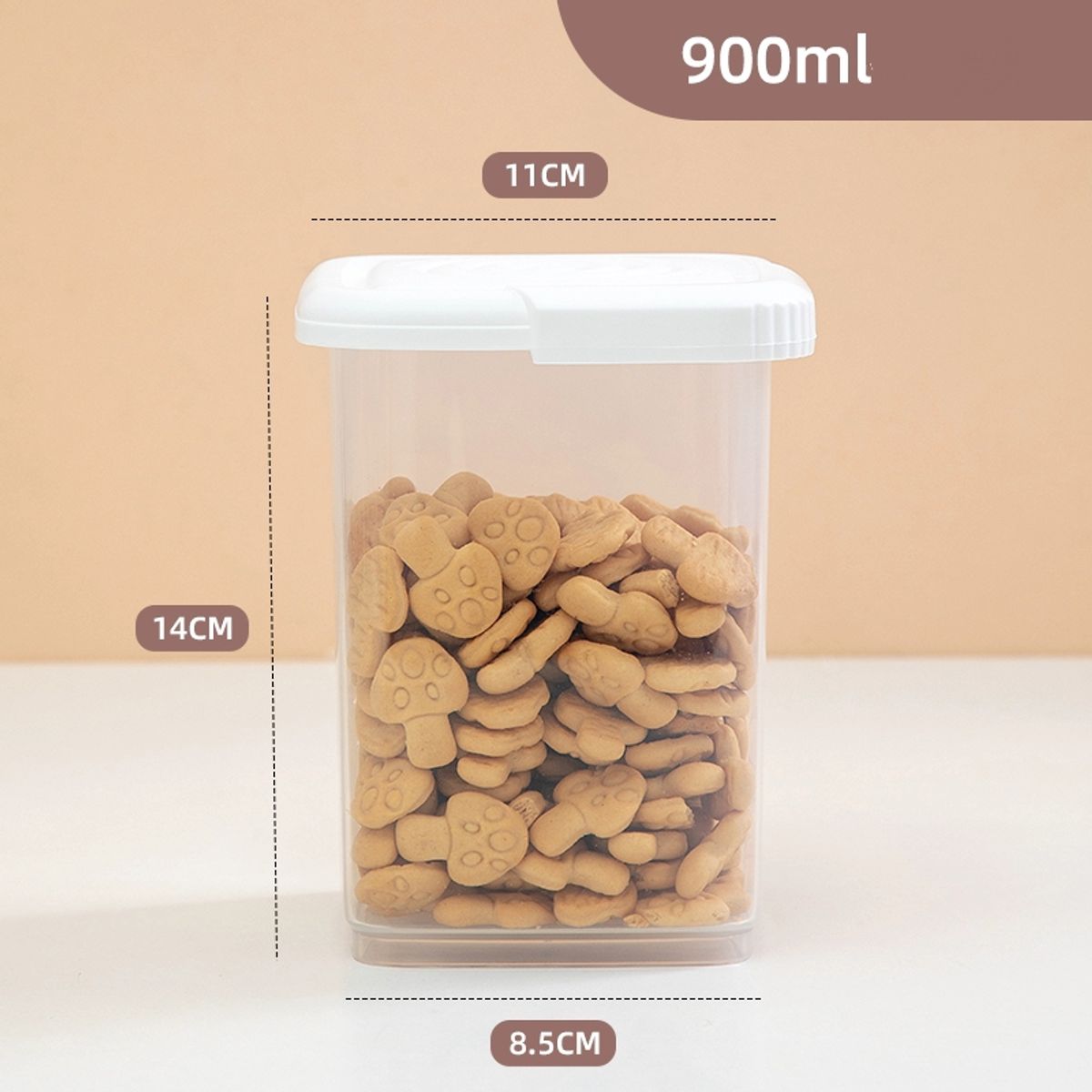 GENERICO - 4 Contenedores Alimentos frascos comida 0.9 Lt. 2444 Blanco.