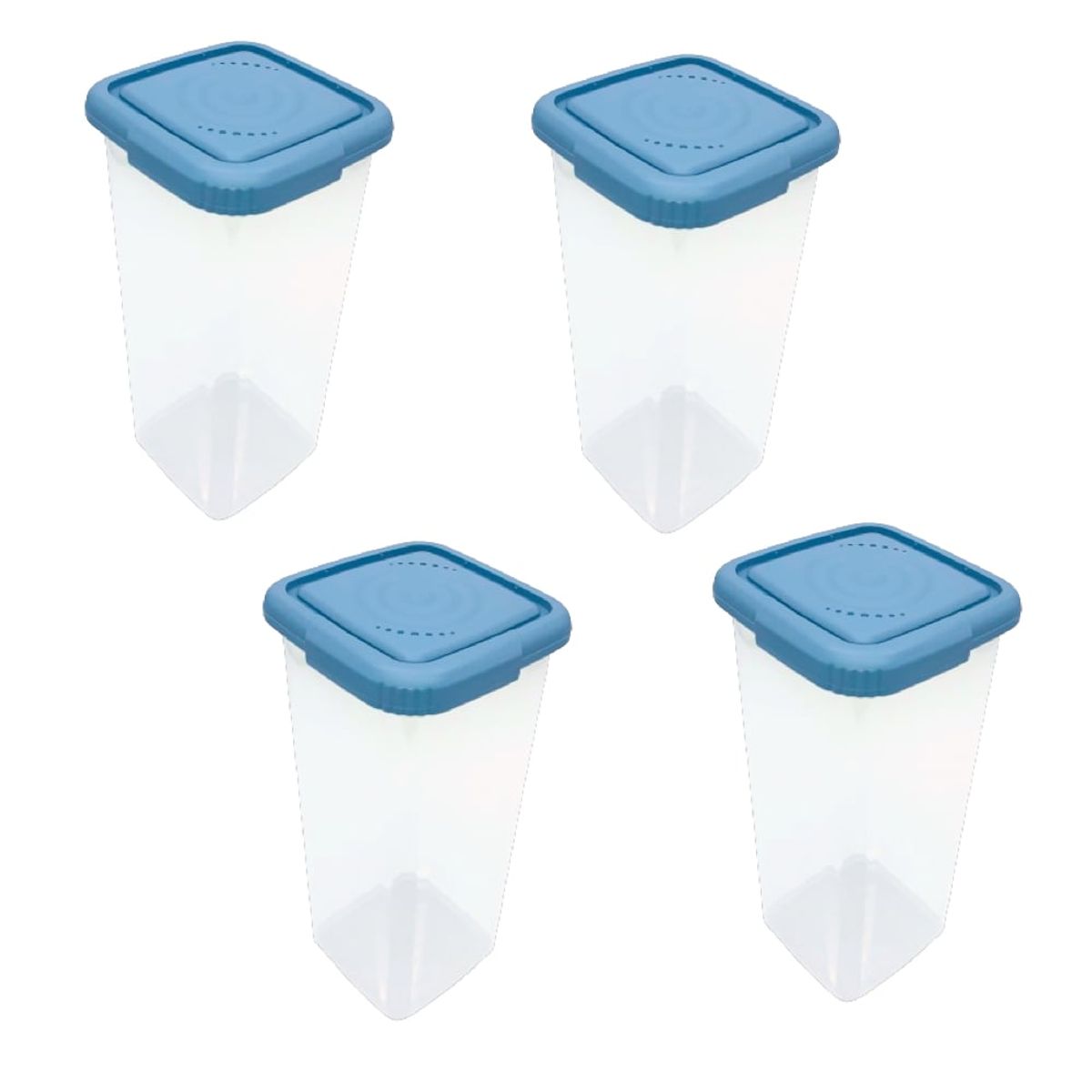 GENERICO - 4 Contenedores Alimentos frascos comida 1,7 Lt. 2445 Celeste.