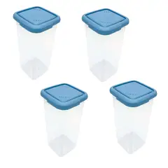GENERICO - 4 Contenedores Alimentos frascos comida 1,7 Lt. 2445 Celeste.