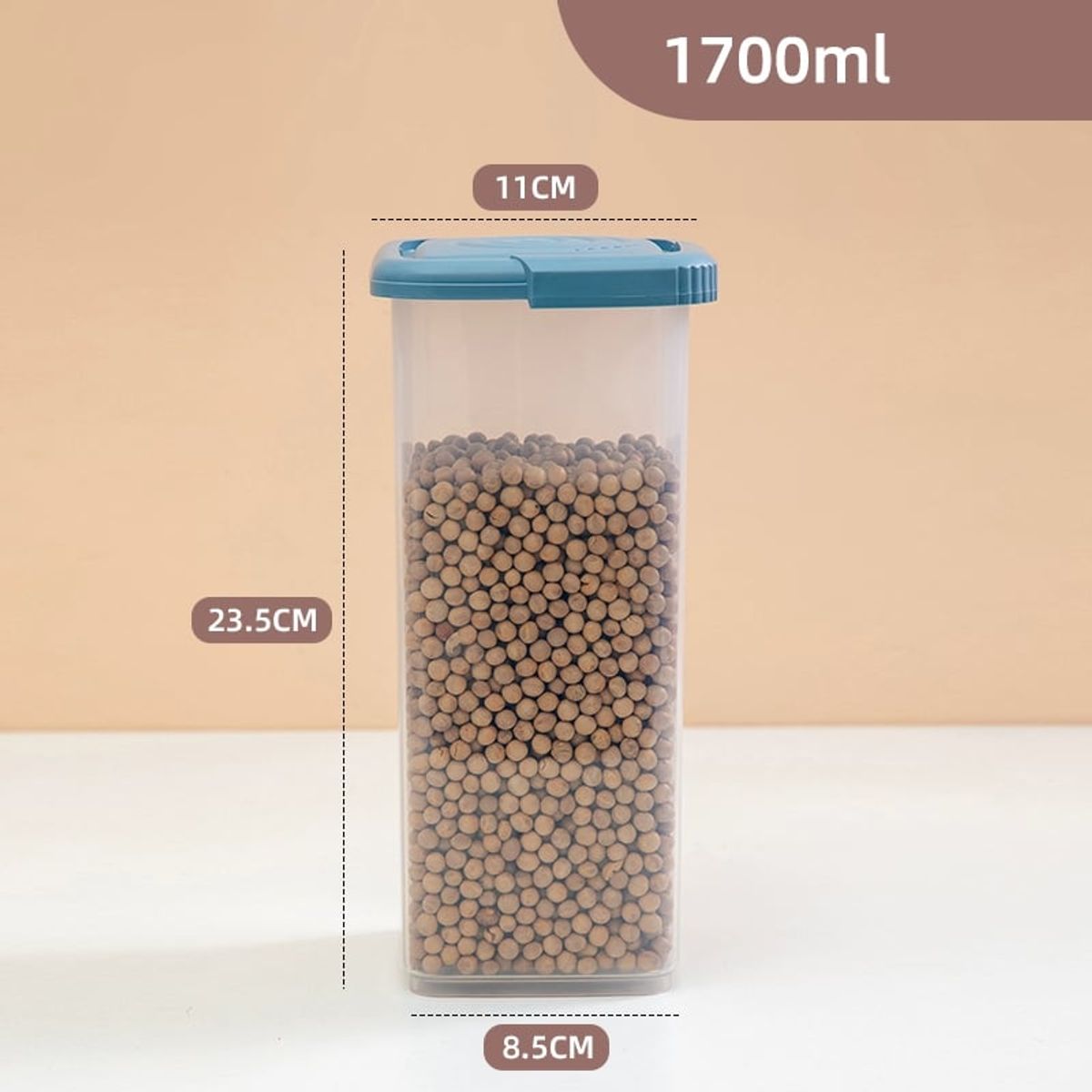 GENERICO - 4 Contenedores Alimentos frascos comida 1,7 Lt. 2445 Celeste.