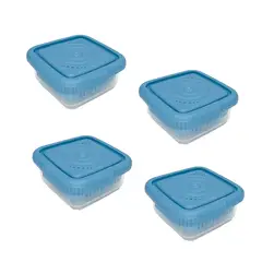 GENERICO - 4 Contenedores alimentos frascos c colador 0.24 L 2440 Celes.