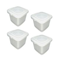 4 Contenedores alimentos frascos c colador 0.6 L 2441 Blanco.