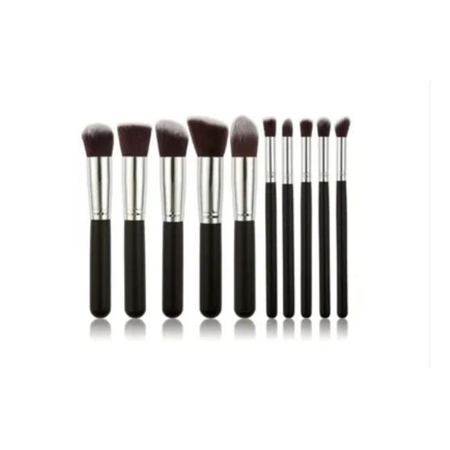 OFERTABKN - Set Brochas Maquillaje Profesional 10 Unidades Negro