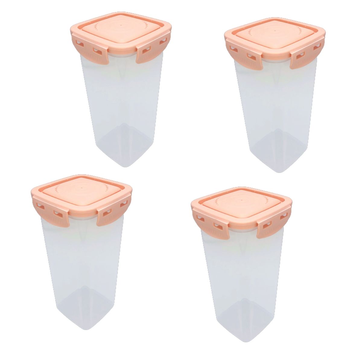 GENERICO - 4 Contenedores Alimentos frascos 1,7 Lt. tapa 2449 Damasco.