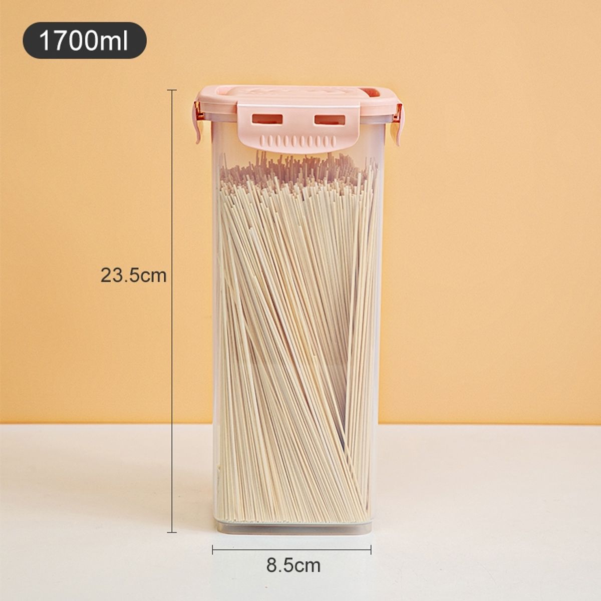 GENERICO - 4 Contenedores Alimentos frascos 1,7 Lt. tapa 2449 Damasco.