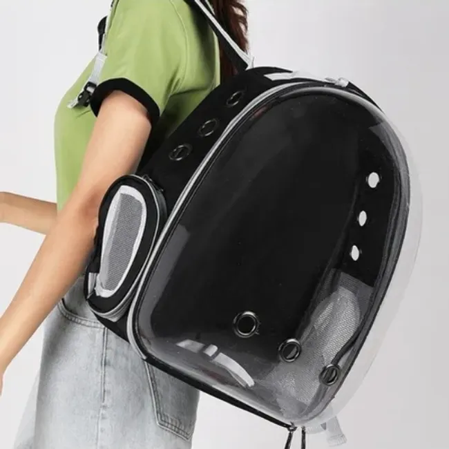 CRUSEC - Mochila Transportadora De Gato Perro Mascotas Gris