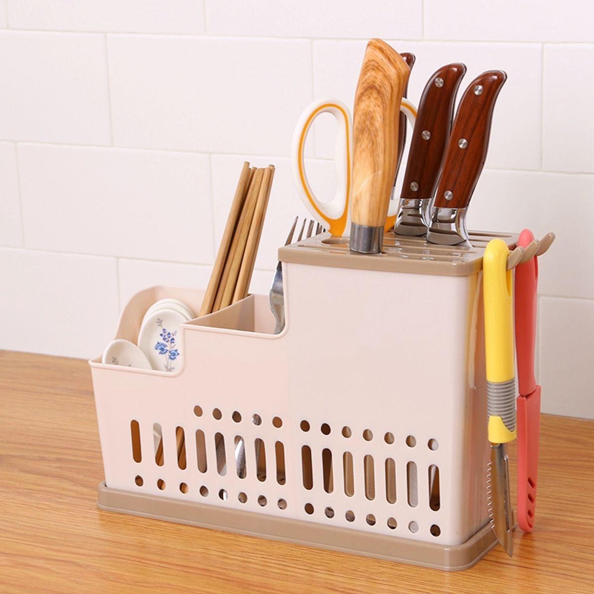 GENERICO - Organizador de Cubiertos Servicios Beige 6062.