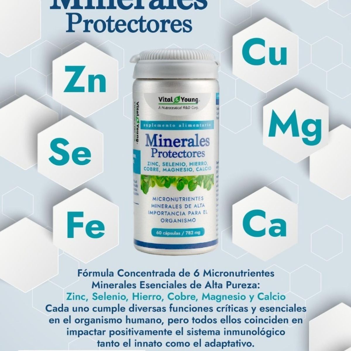 VITAL AND YOUNG - Suplemento De Minerales - Calcio, Hierro, Magnesio Y Más!