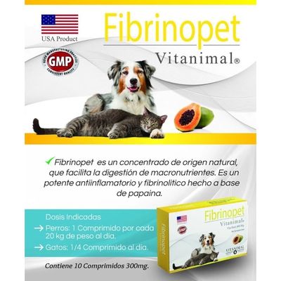 Imagen 2 del producto Fibrinopet Vitanimal Suplemento Perros Y Gatos 10 Comprimido