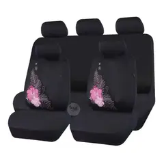 GOODCAR - Funda Cubre Asiento Auto Para Mujer 9pieza Negro Flores