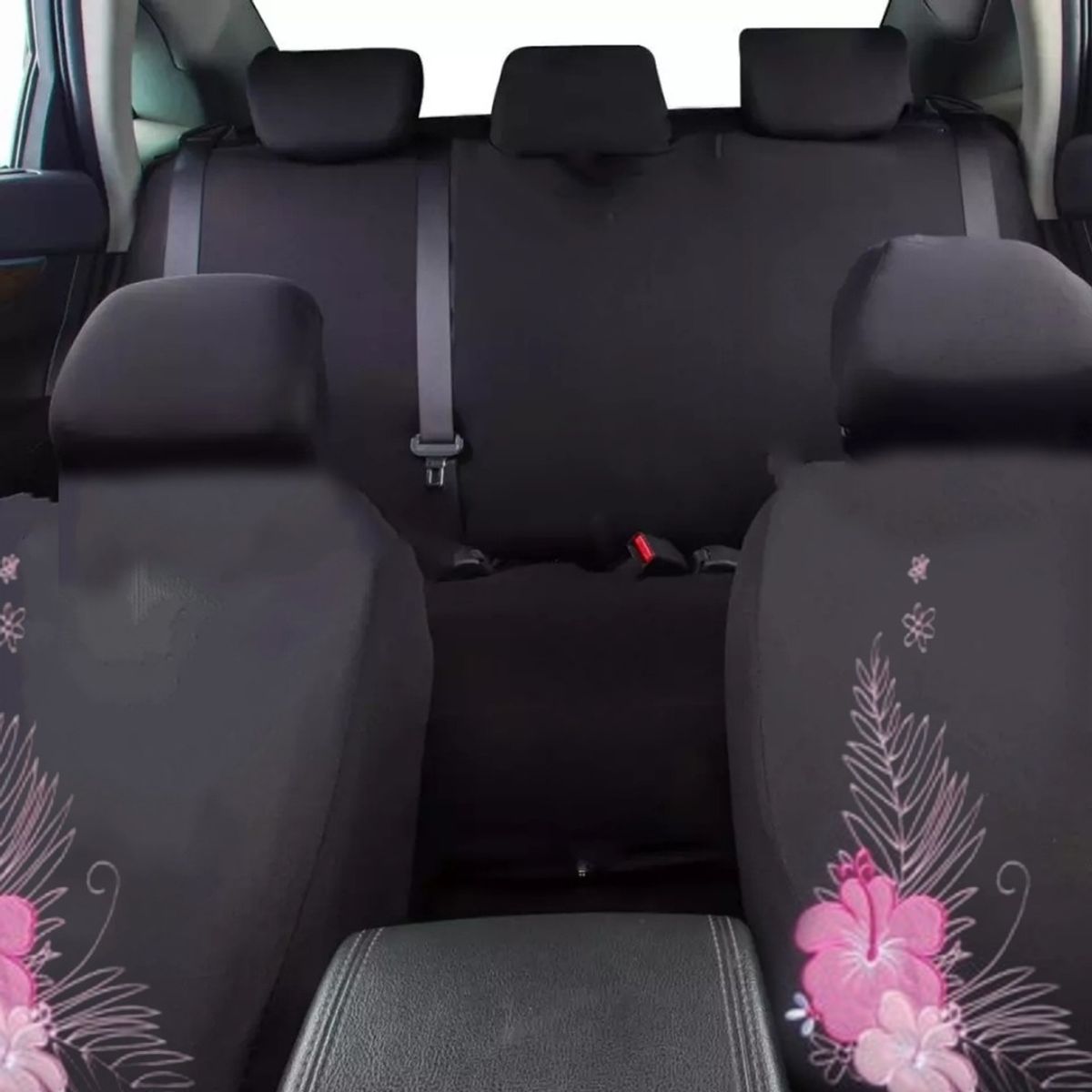 GOODCAR - Funda Cubre Asiento Auto Para Mujer 9pieza Negro Flores 