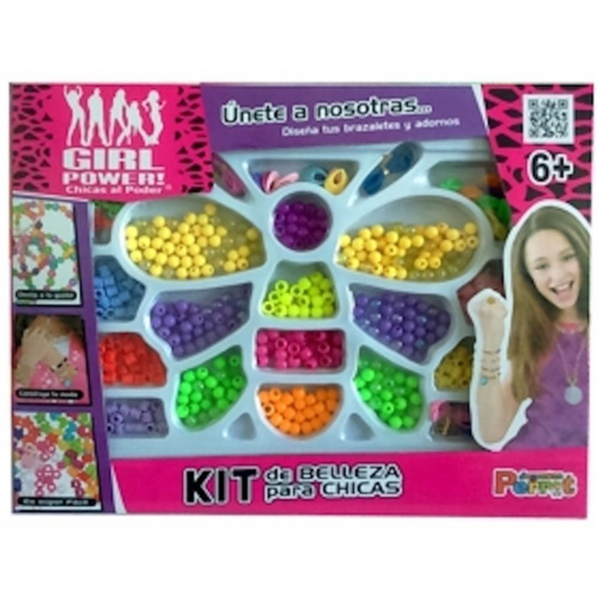 GENERICO - Set Mostacillas Para Diseñar Pulseras Niña Girl Power