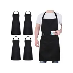 CHEF OUTFITTERS - Pack X 4 Pecheras O Delantales Negro