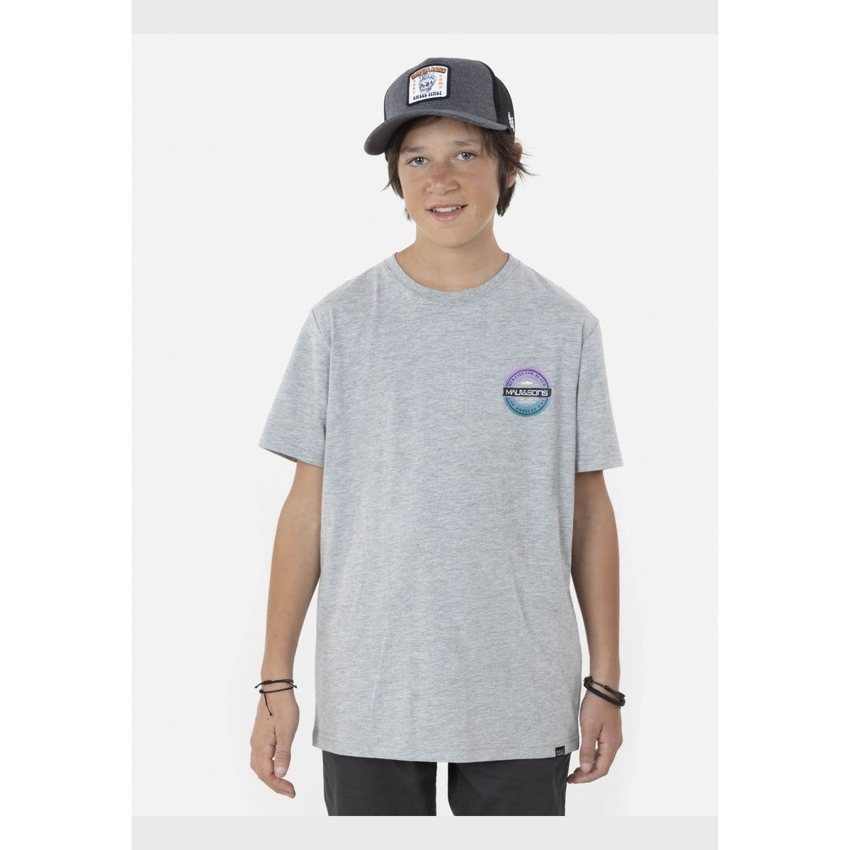 MAUI AND SONS - Polera HUNTINGTON BEACH Juvenil Gris Maui and Sons