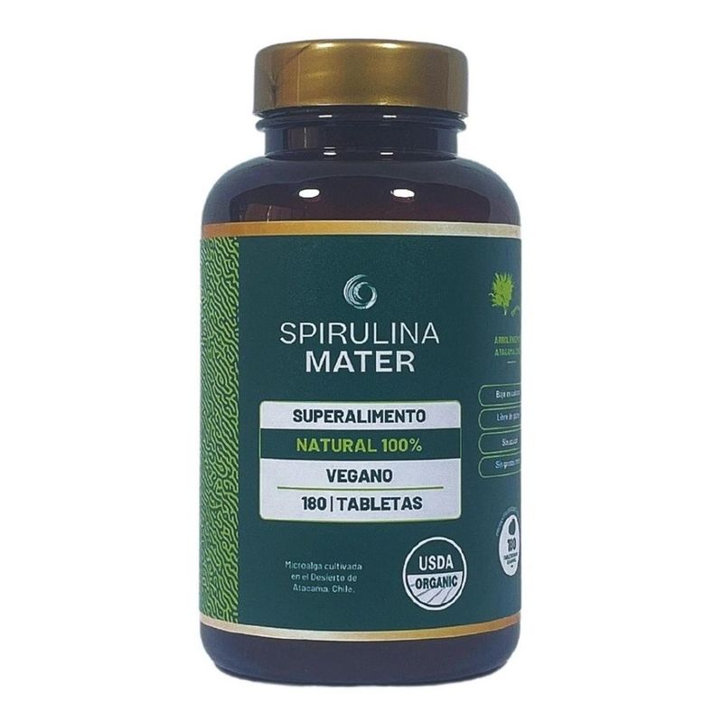 GENERICO - Spirulina Orgánica 100% Natural 180 Tabletas.