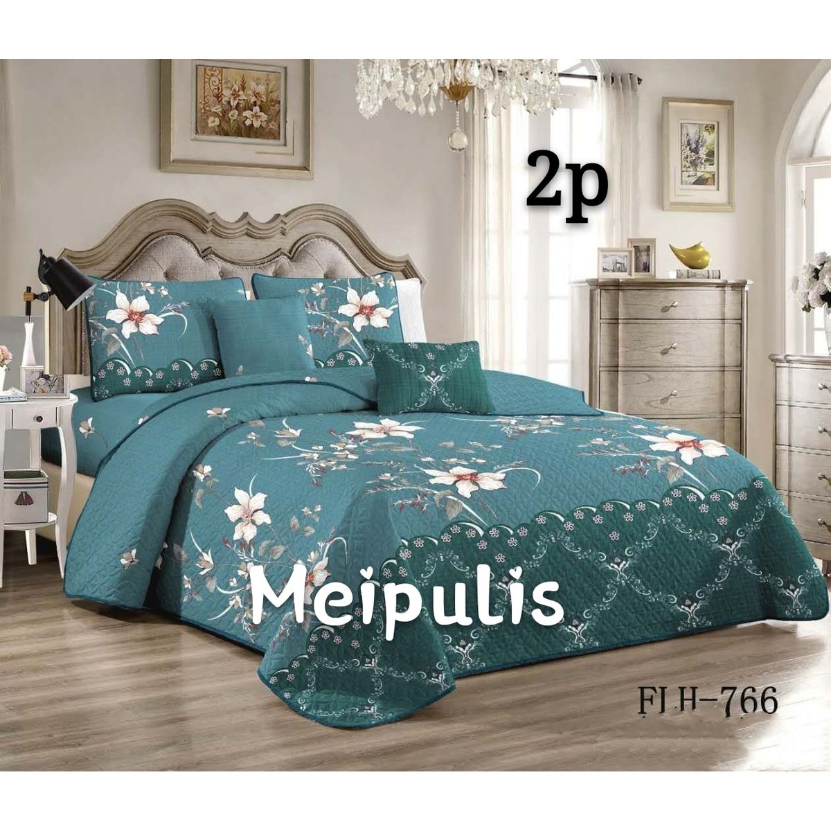 GENERICO - Cobertor Quilts de Verano 2 plazas Turquesa - 766