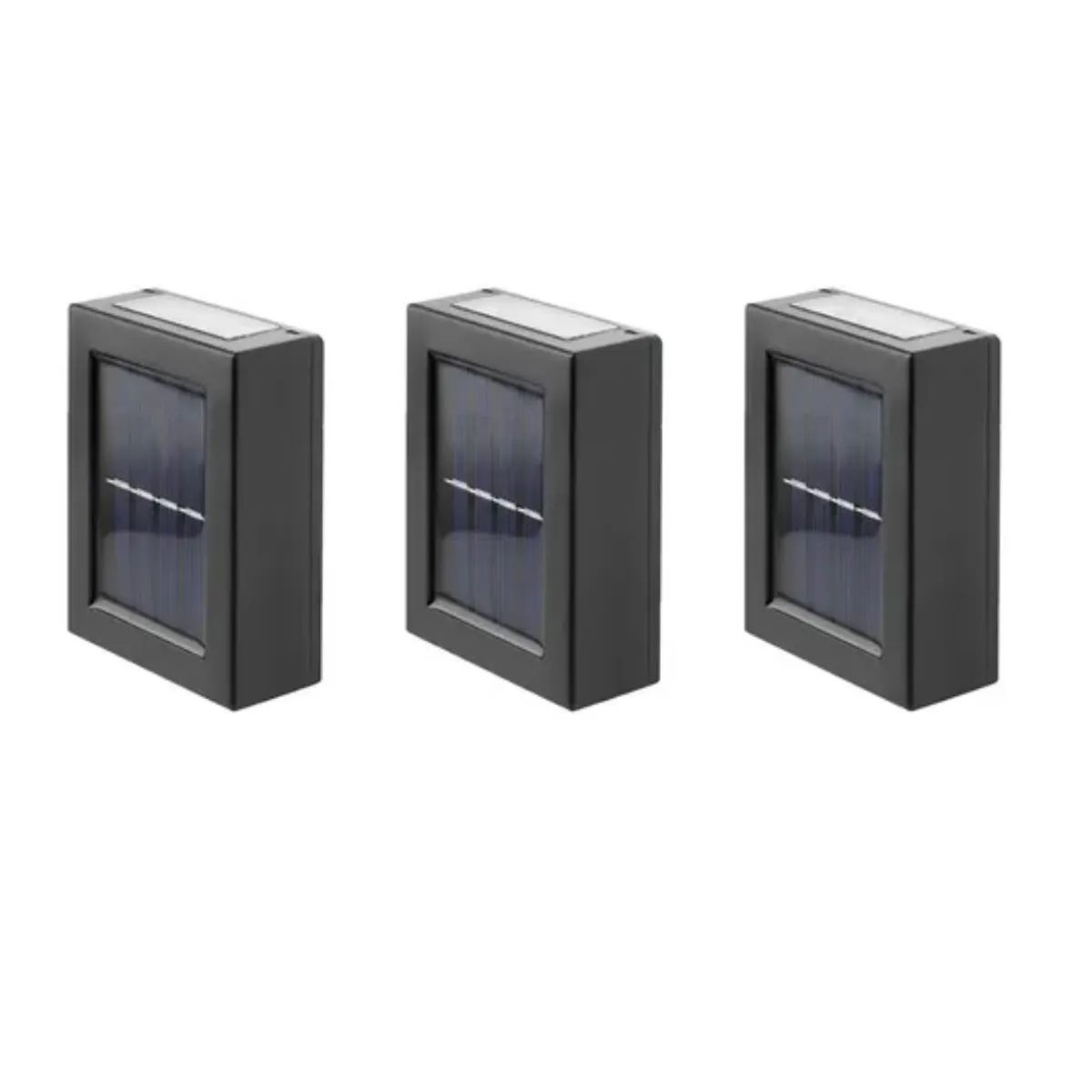 GENERICO - APLIQUE SOLAR LED PARA PARED EXTERIOR PACK 3 UNIDADES