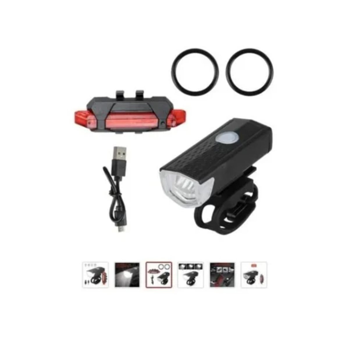 OFERTABKN - Set Luces Bicicleta Delantera Y Trasera Recargable Por Usb