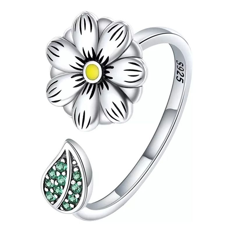 GENERICO - Anillo Margarita plata 925 ajustable mujer joya