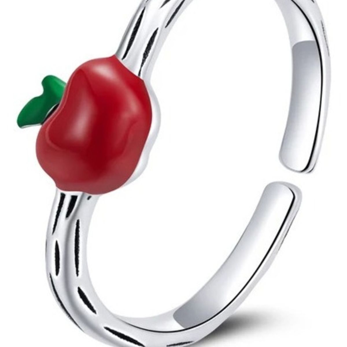 GENERICO - Anillo manzana plata 925 ajustable mujer joyas