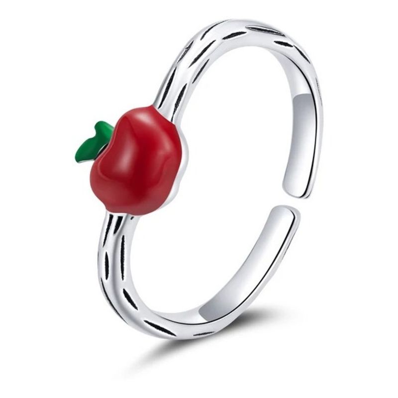 GENERICO - Anillo manzana plata 925 ajustable mujer joyas