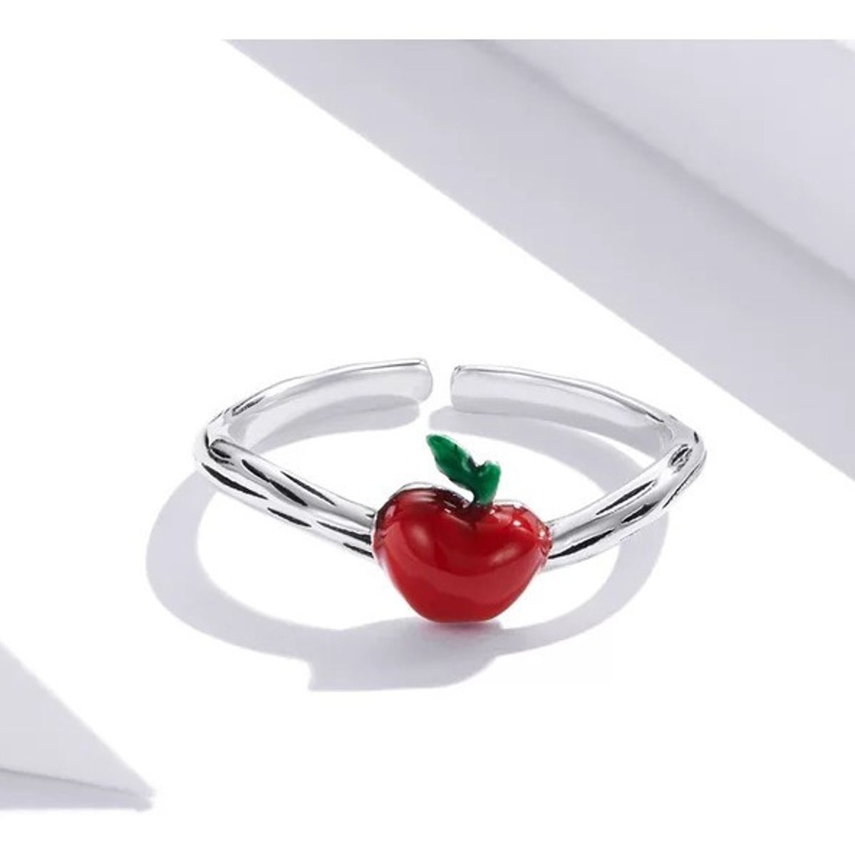 GENERICO - Anillo manzana plata 925 ajustable mujer joyas