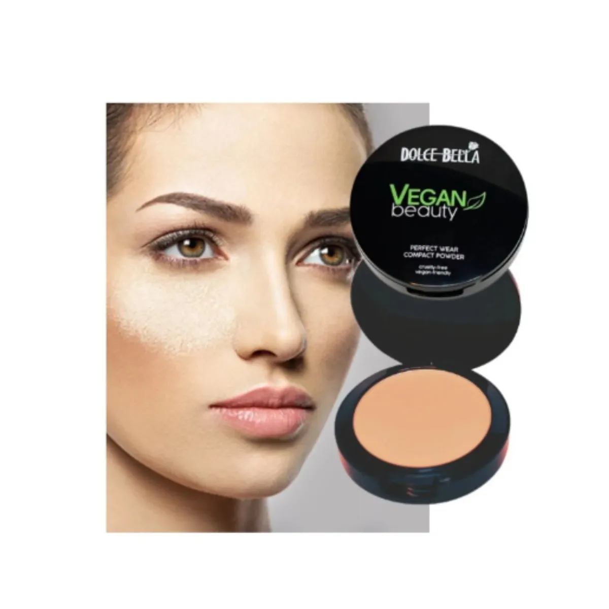 DOLCE BELLA - Polvo compacto VEGANO larga duracion con filtro solar