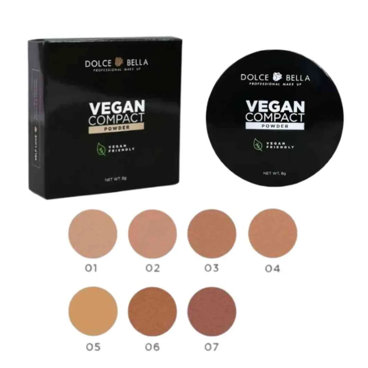 DOLCE BELLA - Polvo compacto VEGANO larga duracion con filtro solar