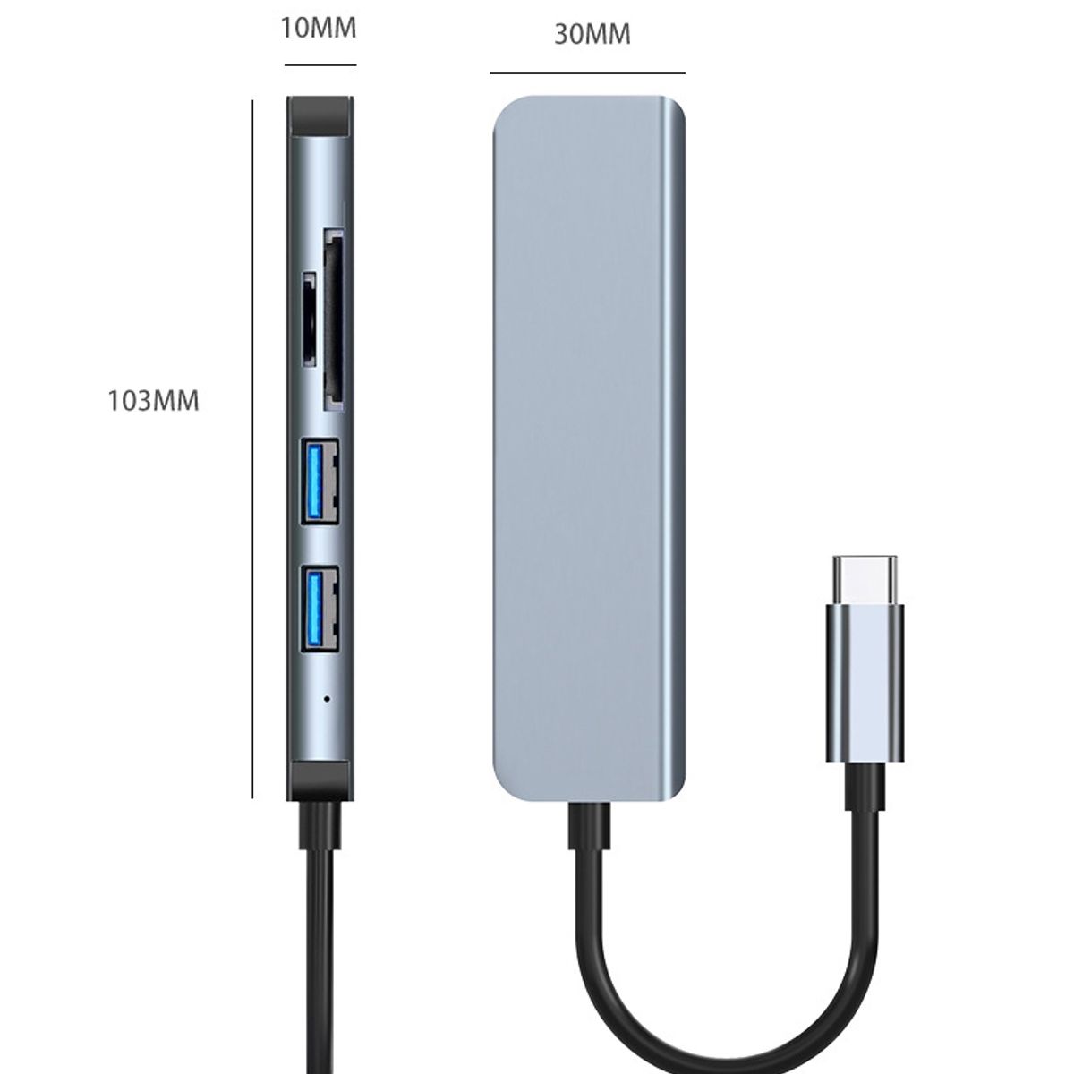 KUANGYE - Hub Adaptador Usb Tipo C 5 En 1 Para Mac Macbook Windows