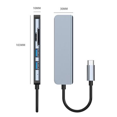 Imagen 2 del producto Hub Adaptador Usb Tipo C 5 En 1 Para Mac Macbook Windows