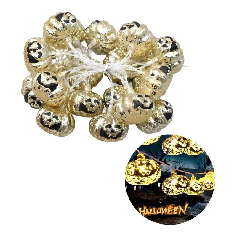 GENERICO - Calabazas De Halloween Luz Led Guirnalda Luces Exterior 2m
