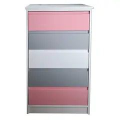 DECORACION CREATIVA - Cajonera 5 C Rosado Gris Minimal