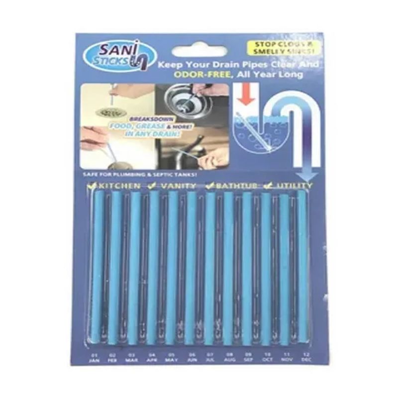 FELIZ - Pack 12 Barras Limpia Cañerias Y Malos Olores Desague Limpio
