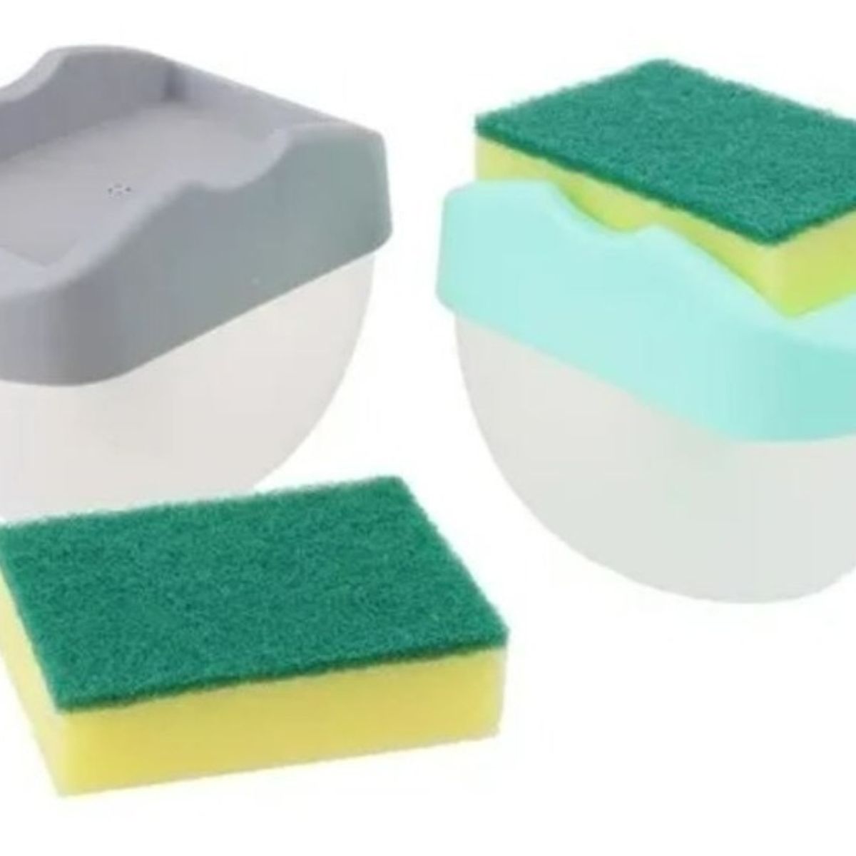 GENERICO - Dispensador De Jabón Para Loza con Esponja - GRIS