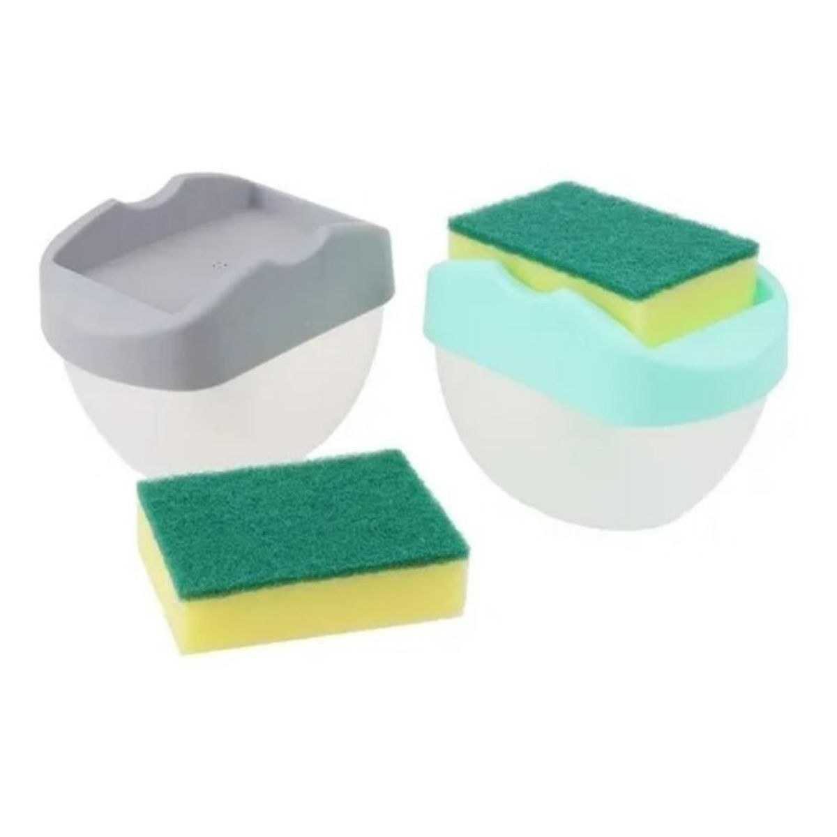 GENERICO - Dispensador De Jabón Para Loza con Esponja - GRIS