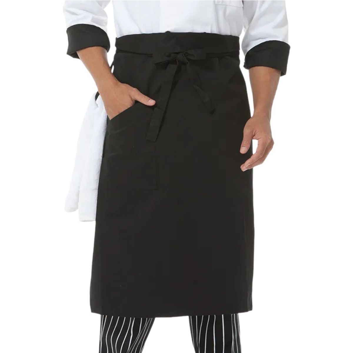 CHEF OUTFITTERS - Mandil Clásico De Cocina O Salon Negro CHEF OUTFITTERS