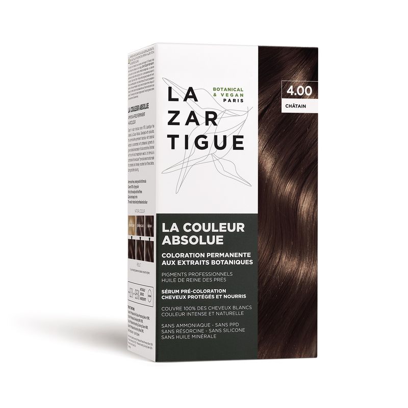 LAZARTIGUE - LA COULEUR ABSOLUE 4.00 CASTAÑO Coloración permanente con oxidante, sin amoniaco