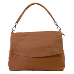 MAILEA - Cartera cuero tapa para mujer tostado