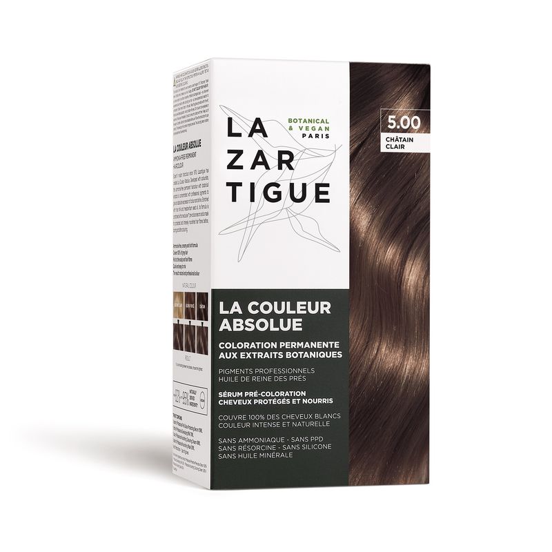 LAZARTIGUE - LA COULEUR ABSOLUE 5.00 CASTAÑO CLARO Coloración permanente con oxidante, sin amoniaco