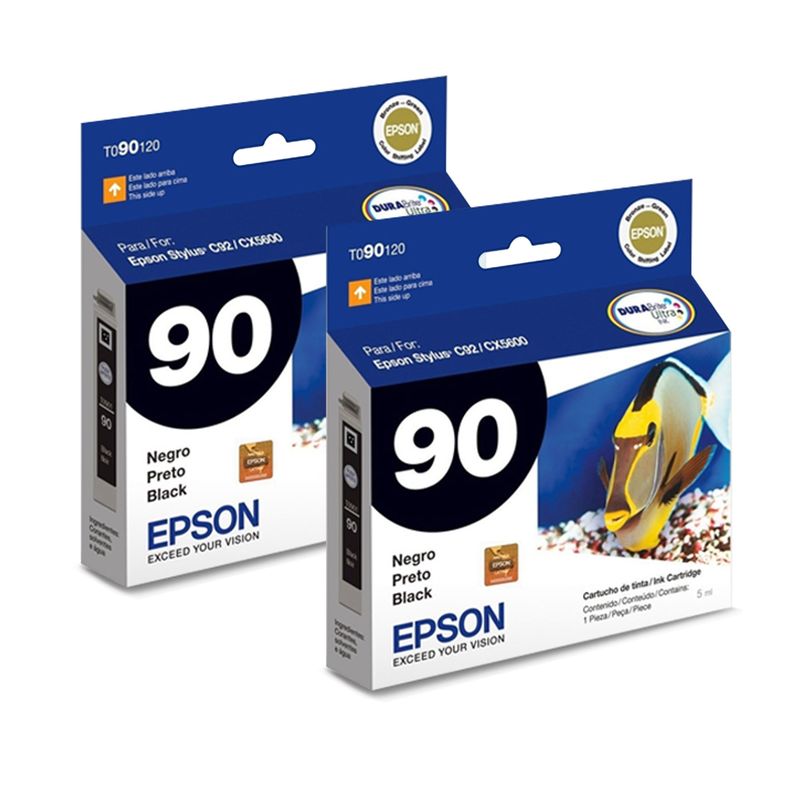 EPSON - 2 Tintas Epson Genuinas T 90n  Negras C92 Cx5600 T20 T21 Tx100 Tx110