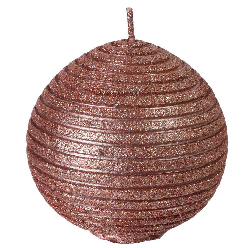 MALLORCA - Vela Decorativa Ranuras Palo Rosa Bola