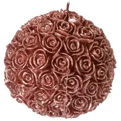 MALLORCA - Vela Decorativa Rosas Palo Rosa Bola