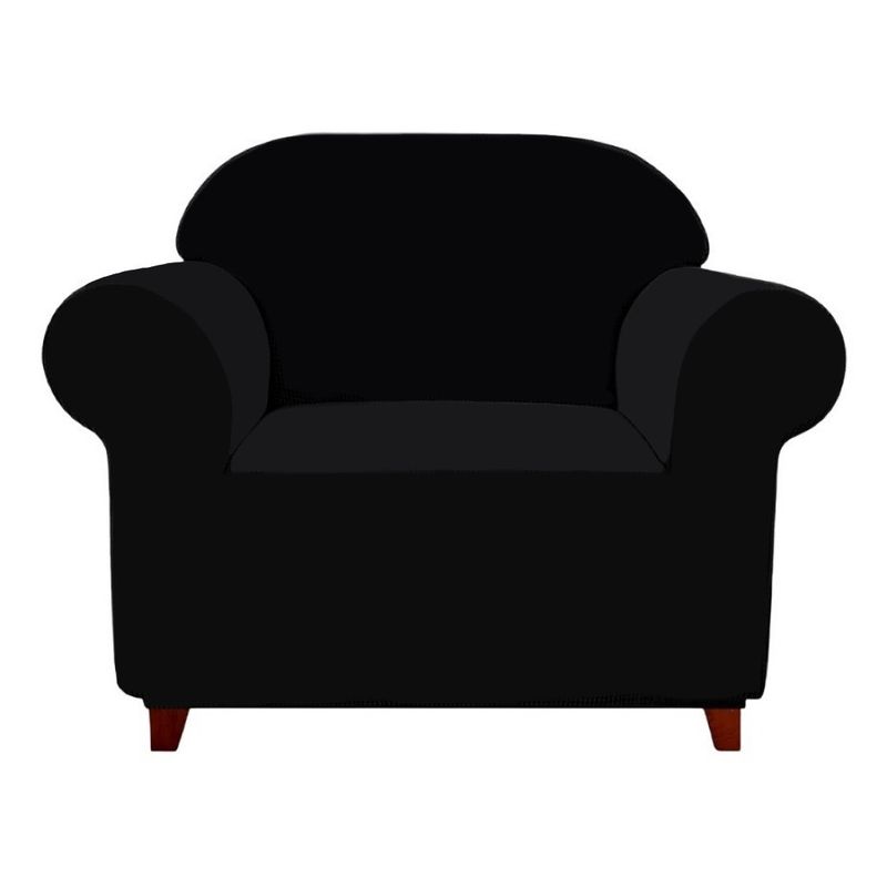 BJ HOGAR - Funda Cubre Sillón 1 Cuerpo Adaptable Negro Liso