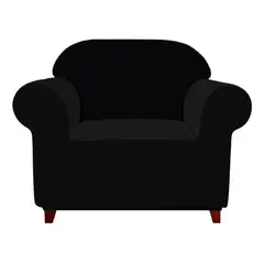 BJ HOGAR - Funda Cubre Sillón 1 Cuerpo Adaptable Negro Liso